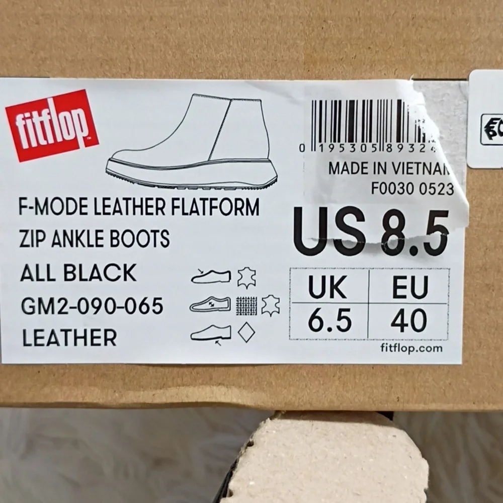 Fitflop F-Mode Leather Platform Zip Ankle Boots Women's Sz 8.5  EU 40 🆕 - Picture 3 of 11